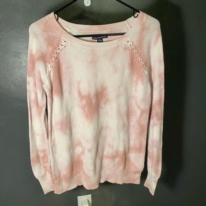 American Eagle pink tye dye sweater size small